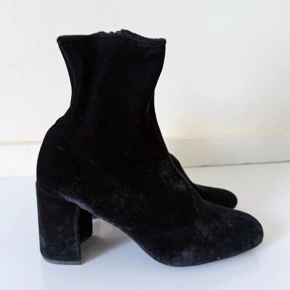 Jeffrey Campbell Cienega-Lo black velvet ankle sock boots Size 8 - Picture 2 of 9